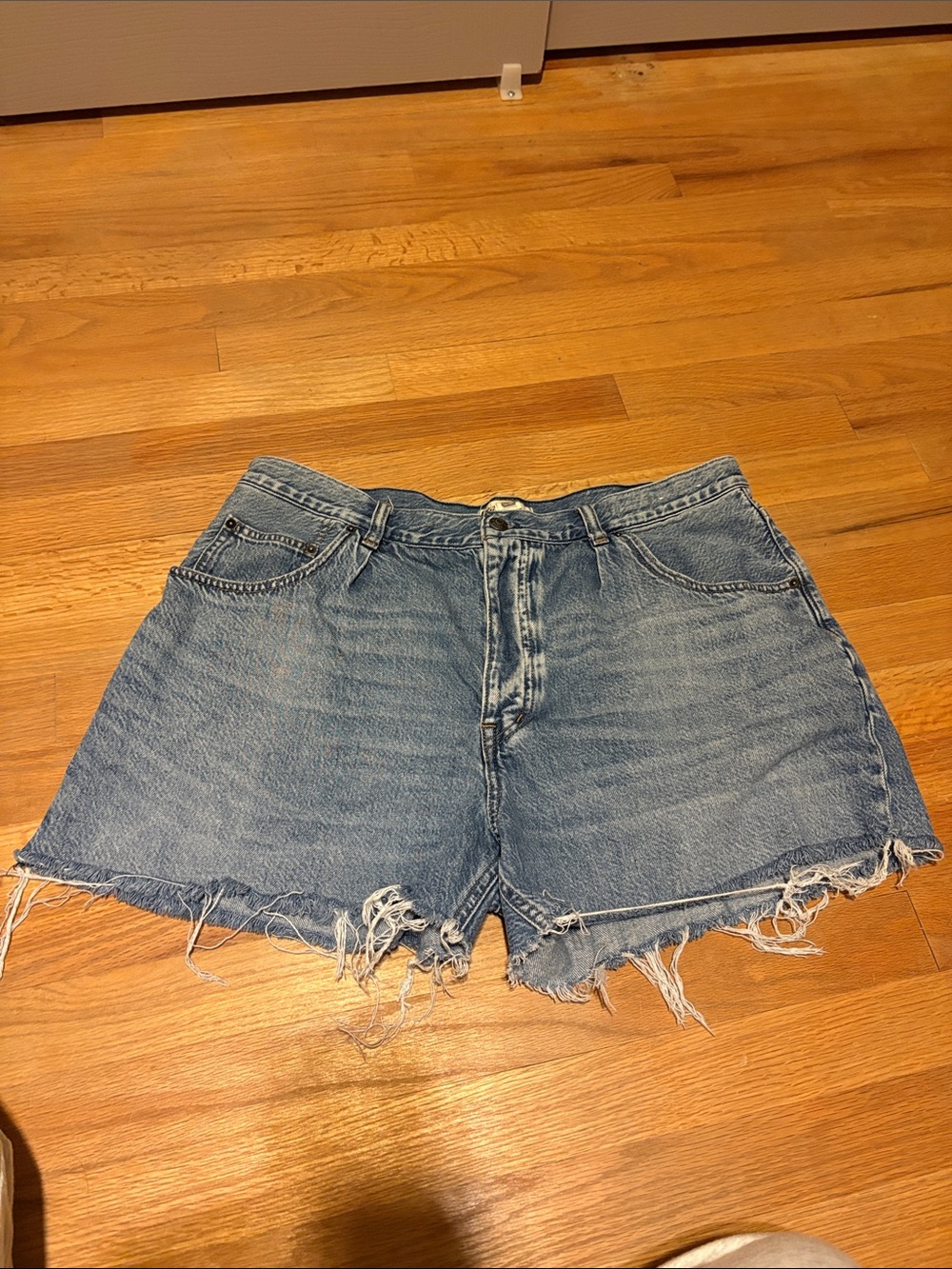 Madewell Light Blue Distressed Denim Jean Shorts